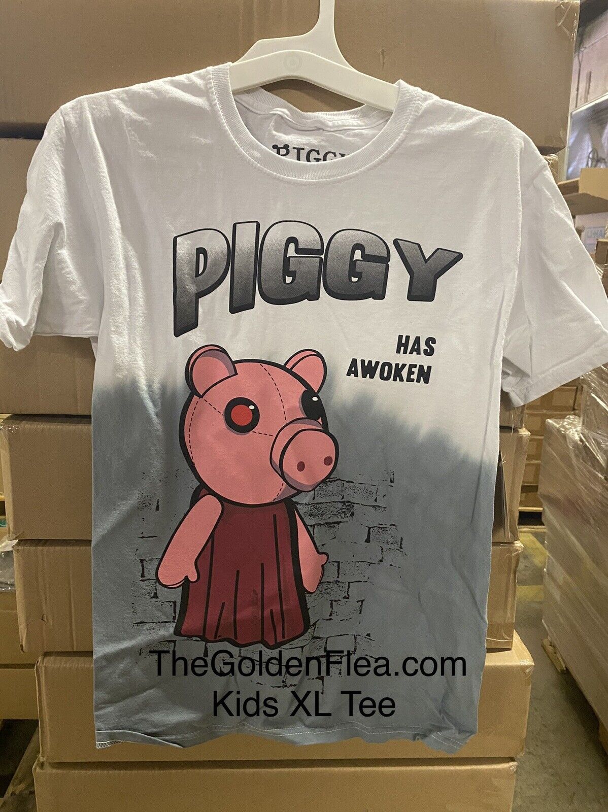 NEW Printed SS Knit T shirt by Roblox size XL~White PIGGY Has awoken