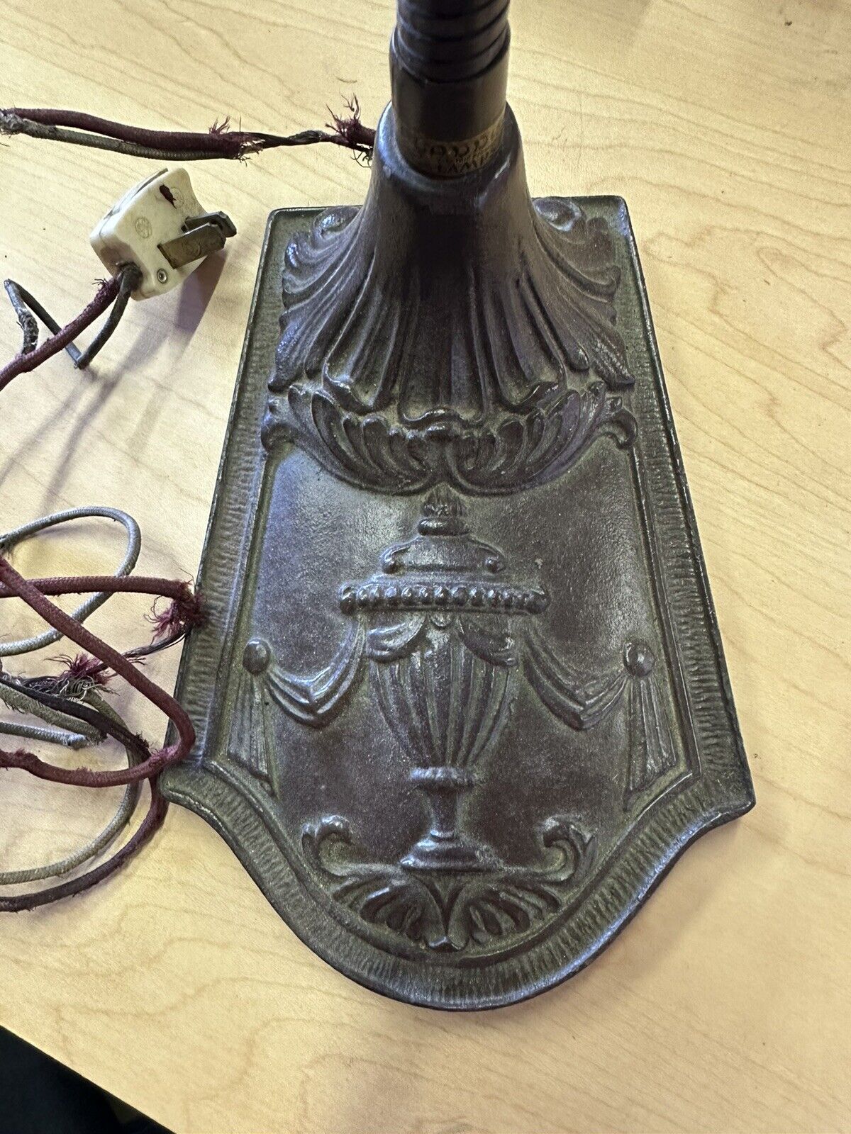 Untested ALADDIN Goose Neck Industrial Art Deco Lamp Urn Foot