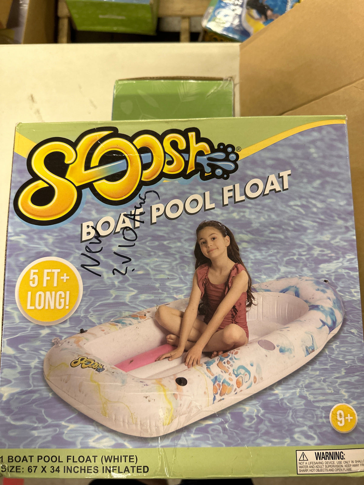 Sloosh boat pool float over 5 feet long 67 x 34”
