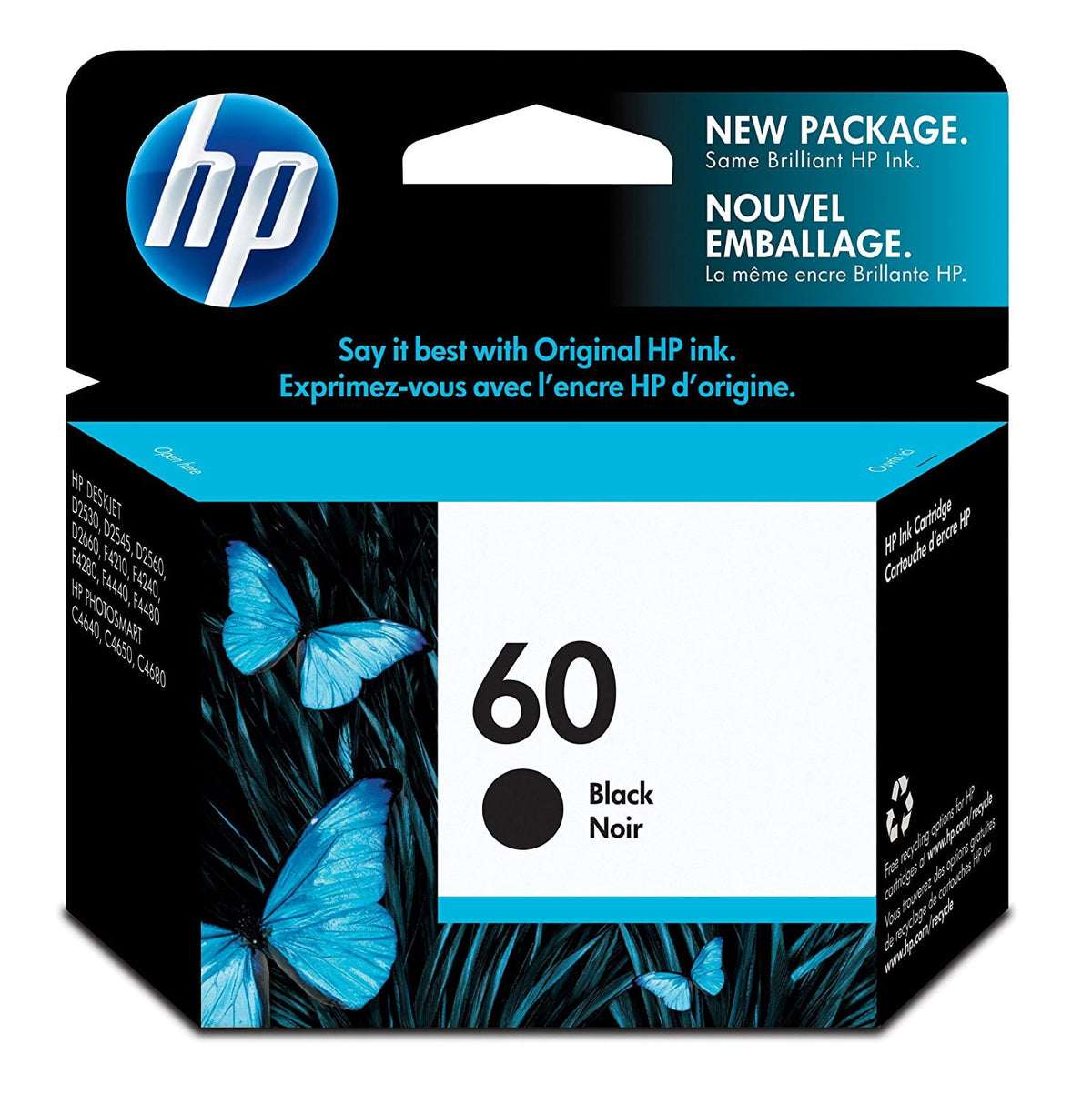 HP 60 Black Original Ink Cartridge (CC640WN)