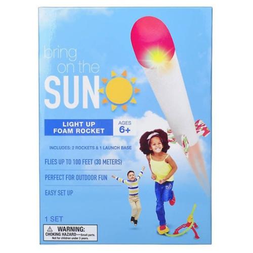 Bring On The Sun Light Up Foam Rocket with Launcher, STEM toy