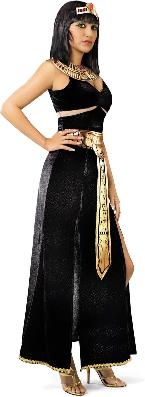 Spooktacular Creations Women Black Cleopatra Dress Costume Set, Medium