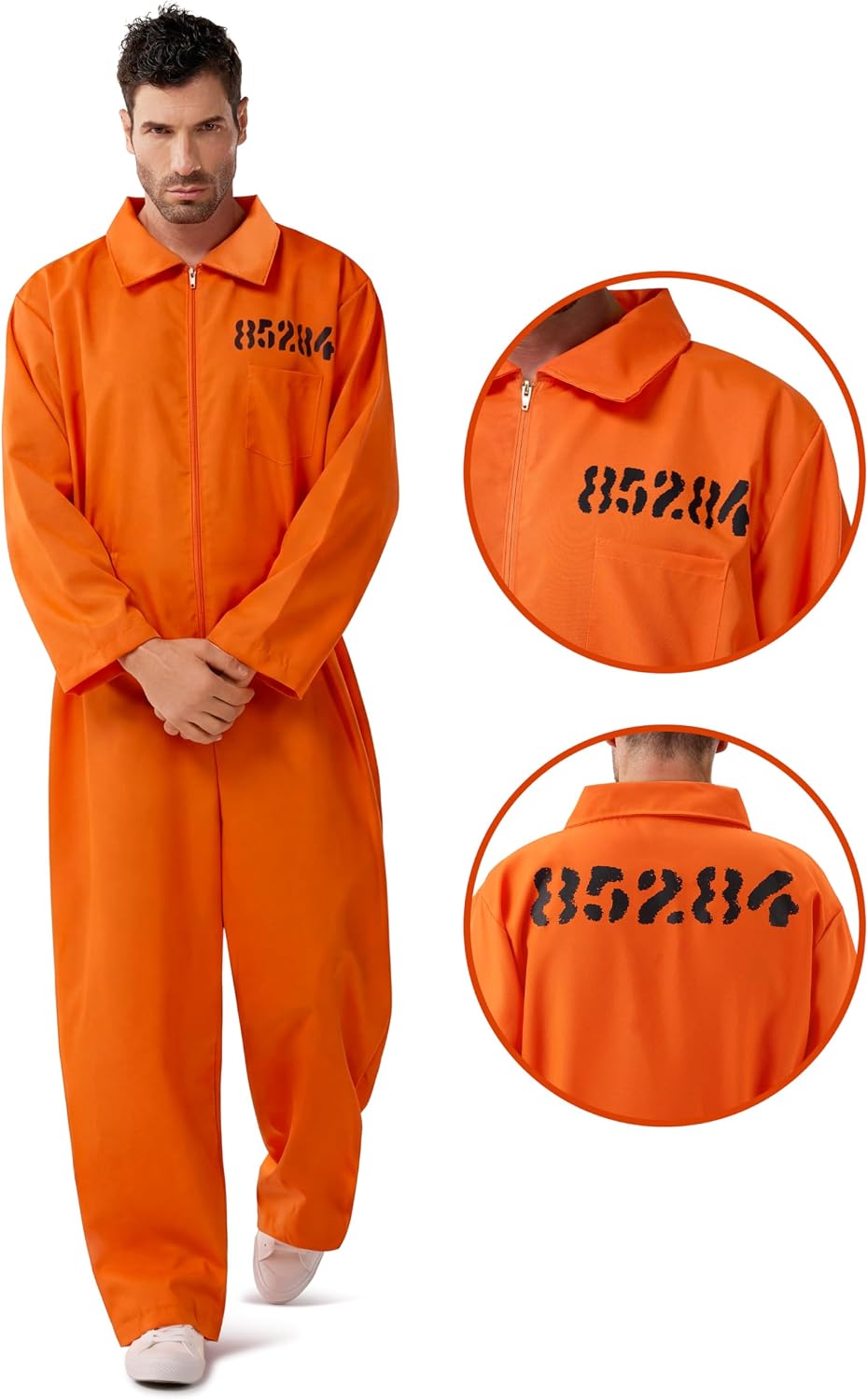 Spooktacular Creations Orange Prisoner Jumpsuit Costume, Unisex Adult, X-Large