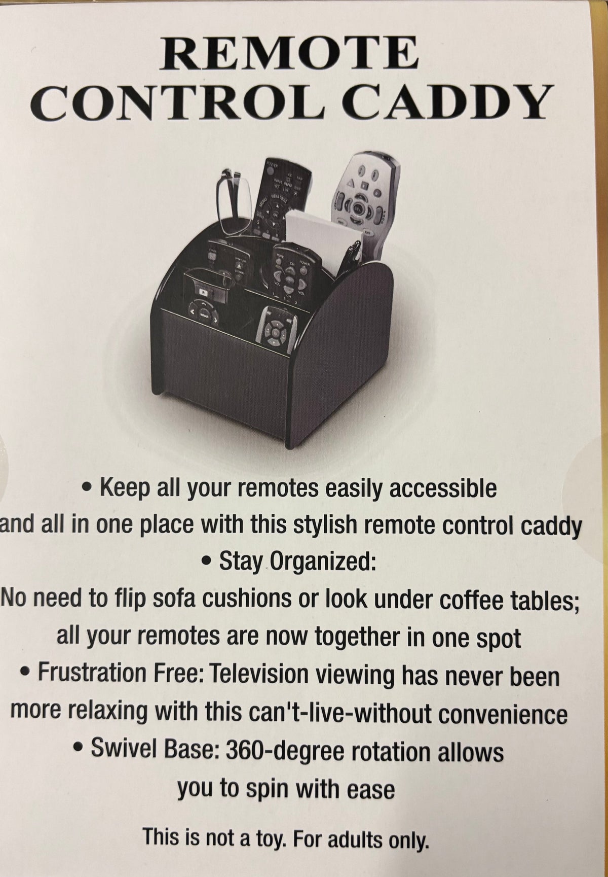 Remote control caddy – the original fun workshop
