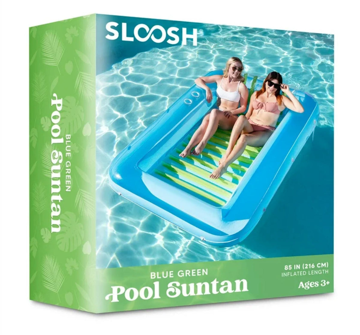 Suntan pool 85 inch long 250 pound capacity, pink, blue, cyan