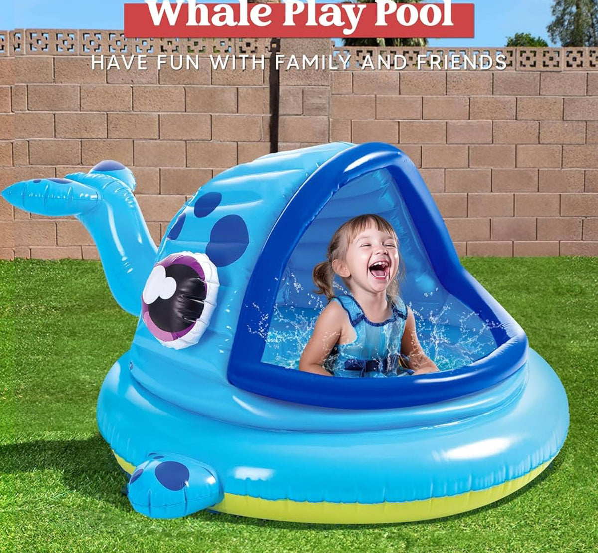 Whale play pool 56 x 54 x 28 kiddy pool