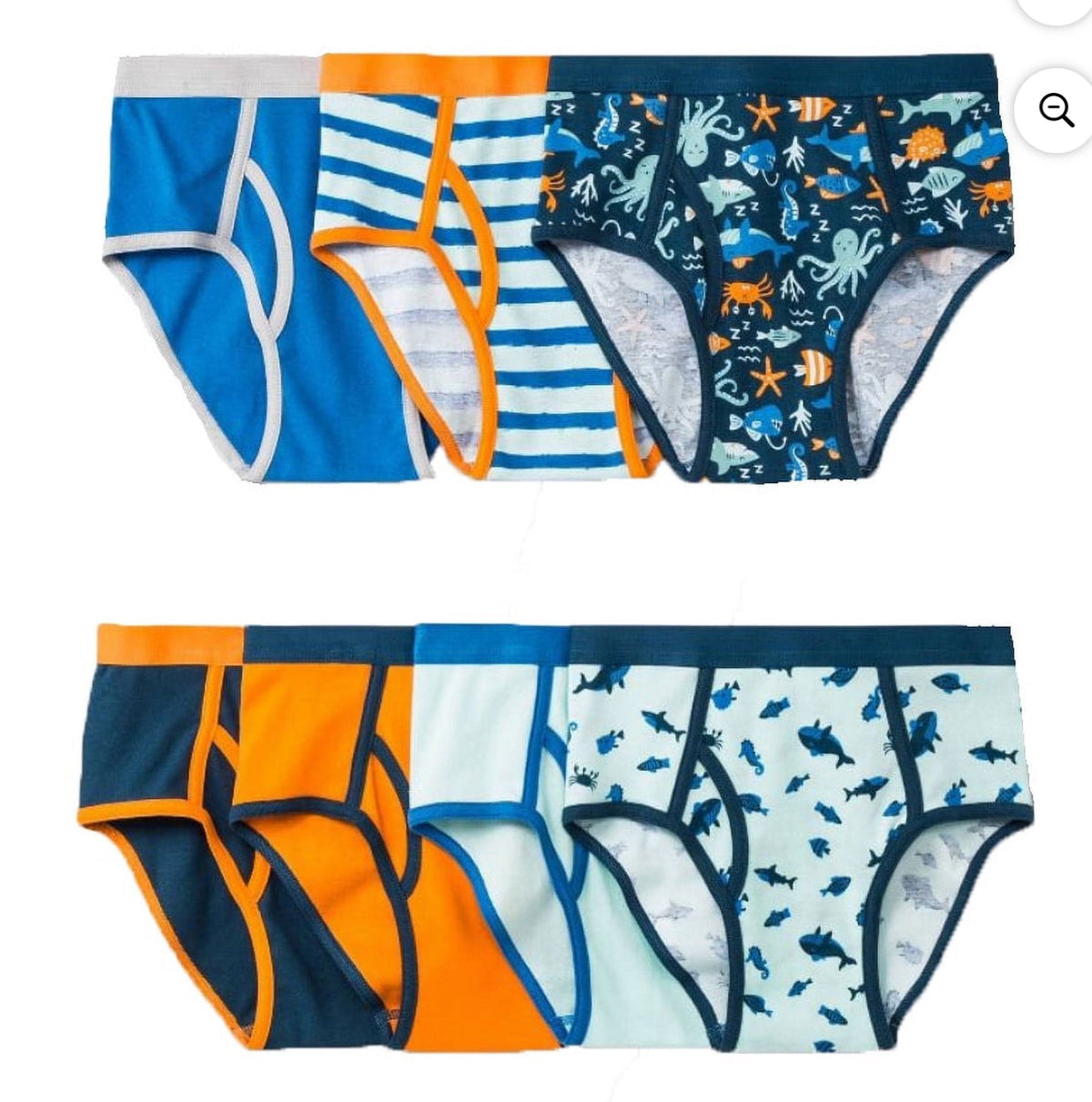Boy's Ocean Prints / Assorted 7 Pack Briefs - X-Large 16
