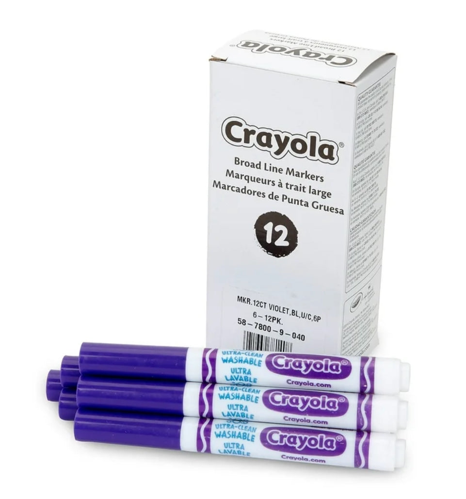 Crayola Ultra-Clean Washable Bulk Markers, Violet 12pk