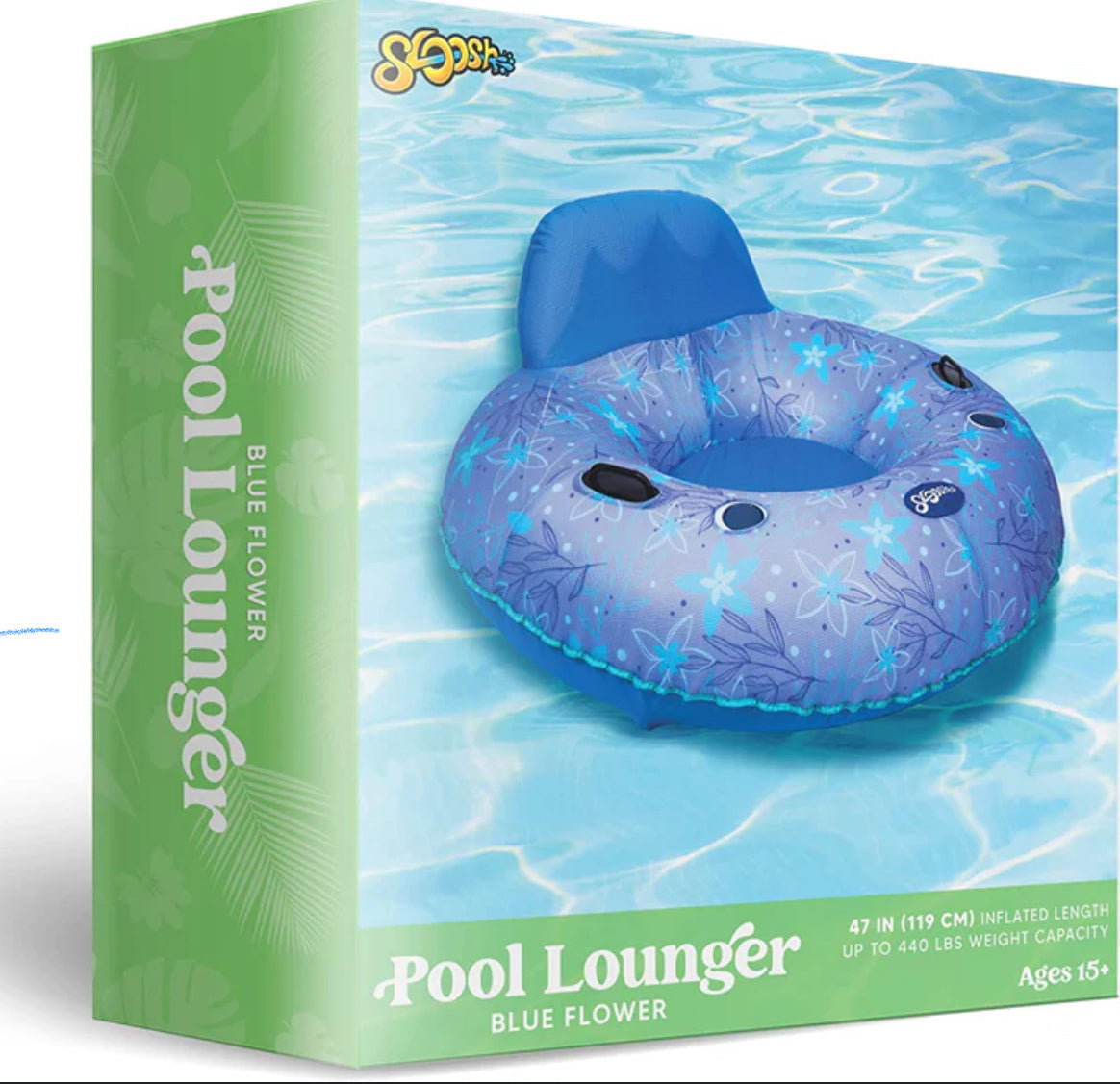 Large inflatable pool loungers 440 lbs weight capacity with handles