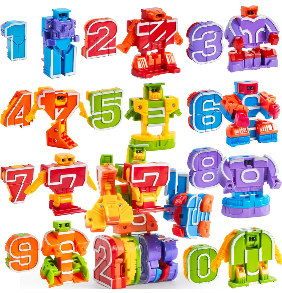 JOYIN 10 Pcs Number Bots Toys, Number Bots, Action Figure Learning Toys