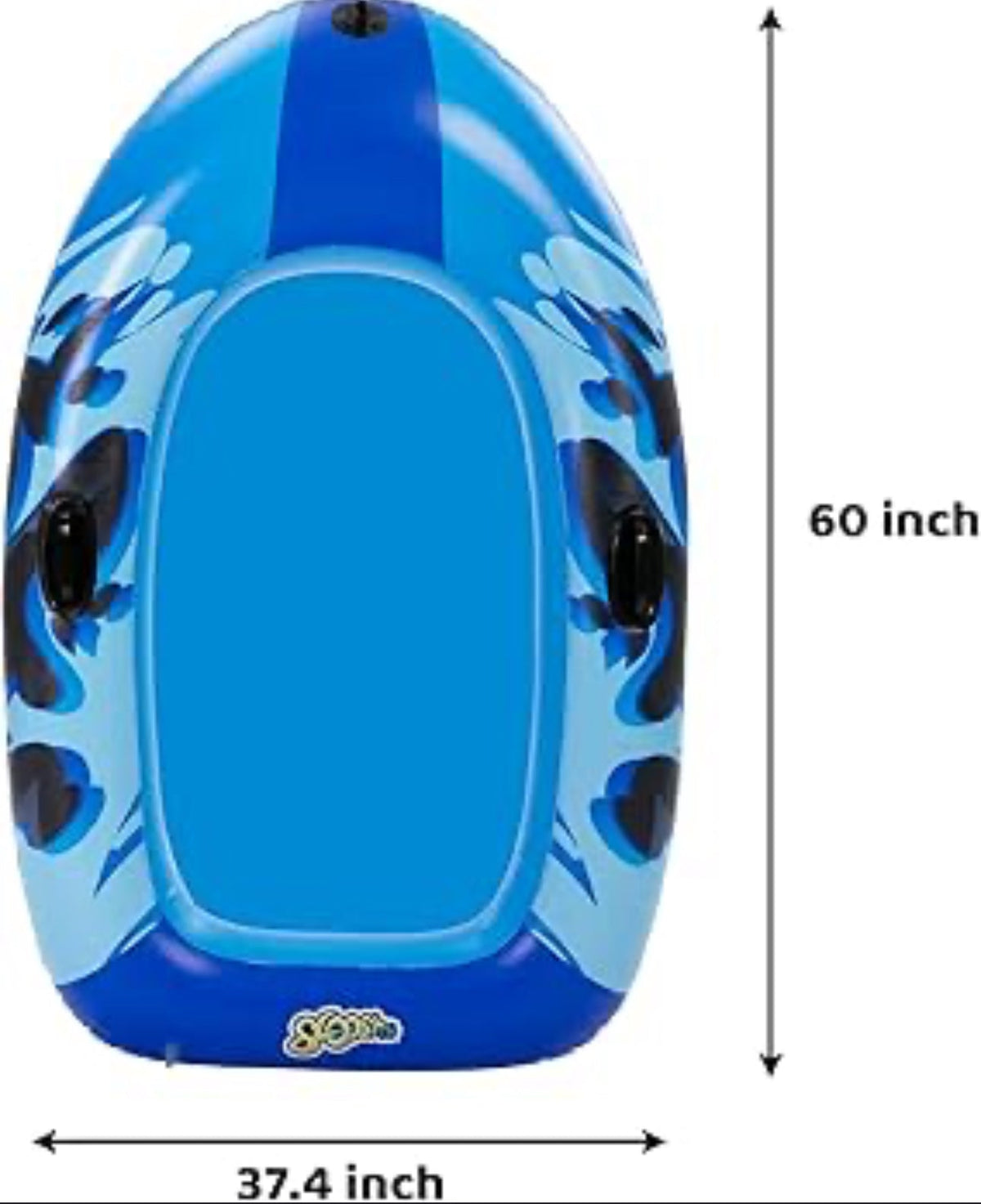 Boat pool float with rope loop 400 pound capacity blue with cupholders