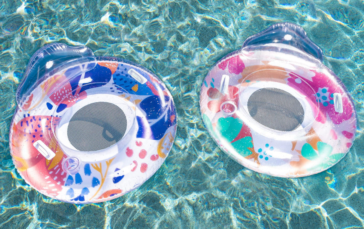 Colorful inflatable pool loungers 38” with handles and cupholders 2 or 3 pack