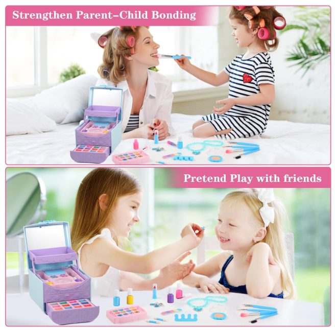 Frozen 49pcs Kids Makeup Kit for Pretend Play- Non-Toxic