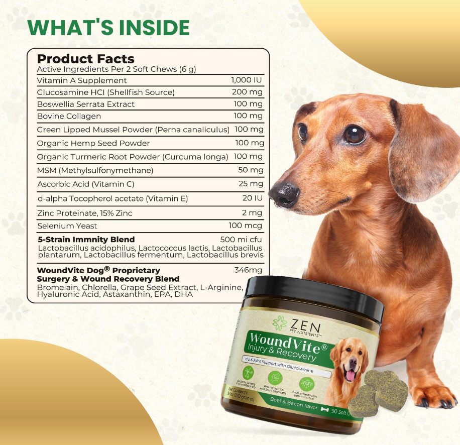 Hip and Joint Chews for Dogs by Zen Pet Nutrients - WoundVite