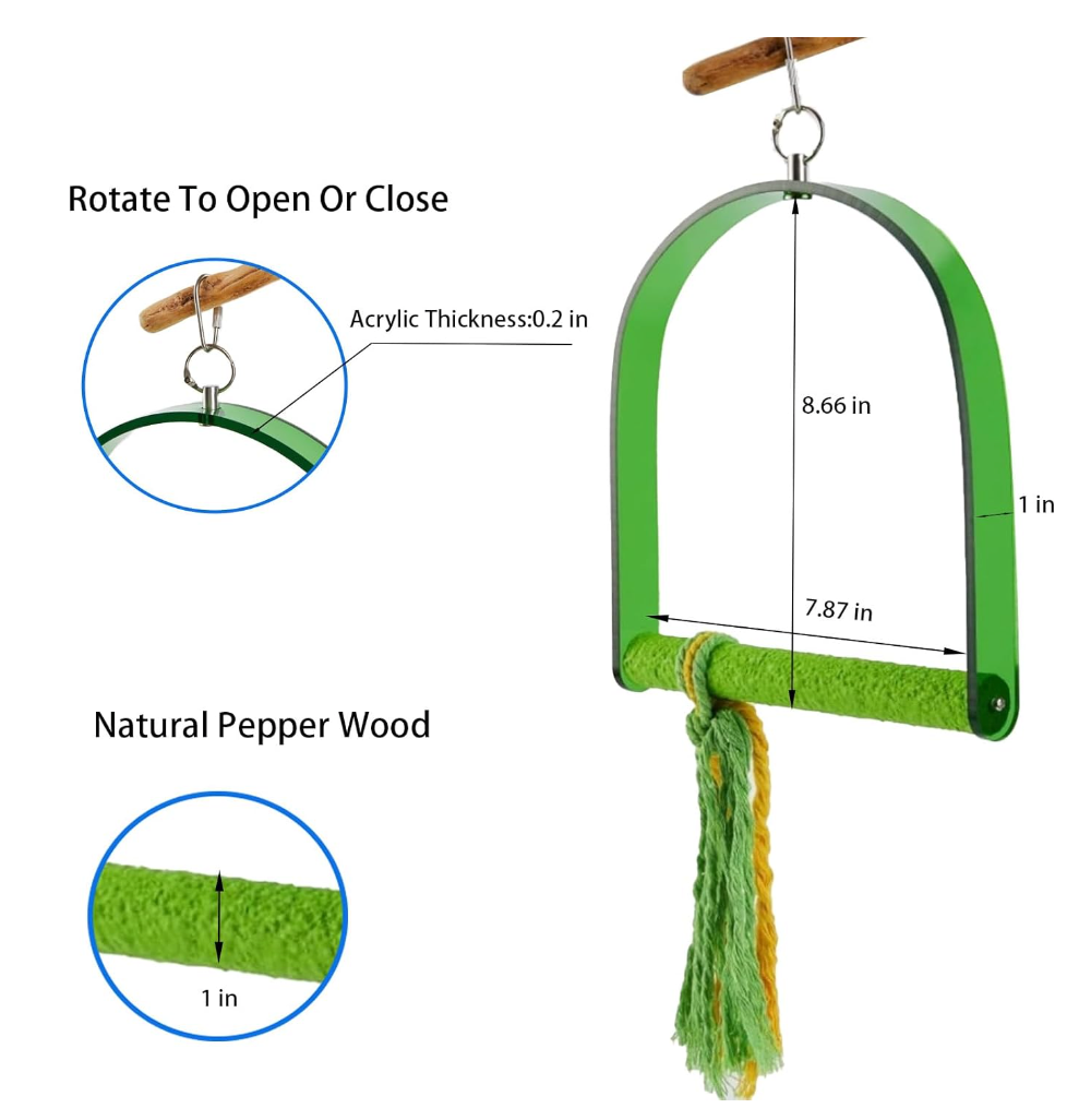 Bird Toy - Bird Cage Swing / Perch