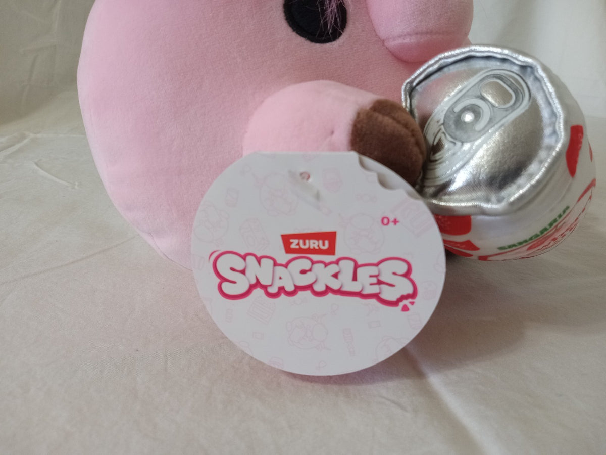 Zuru Snackles Ross the Pink Highland Cow Strawberry Milk 8-Inch Plush