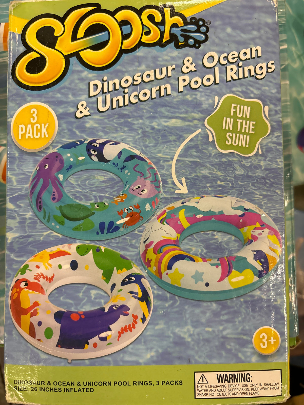 Dinosaur, ocean, unicorn pool ring -26” - 3pk