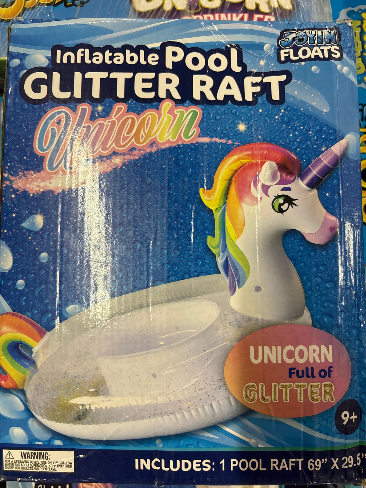 Glitter unicorn pool raft 69”