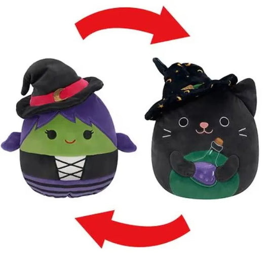 Squishmallows Flip-A-Mallows 8 Inch Roslyn the Witch & Cleo the Cat Plush
