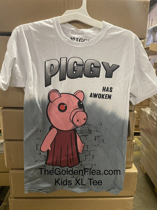 NEW Printed SS Knit T shirt by Roblox size XL~White PIGGY Has awoken