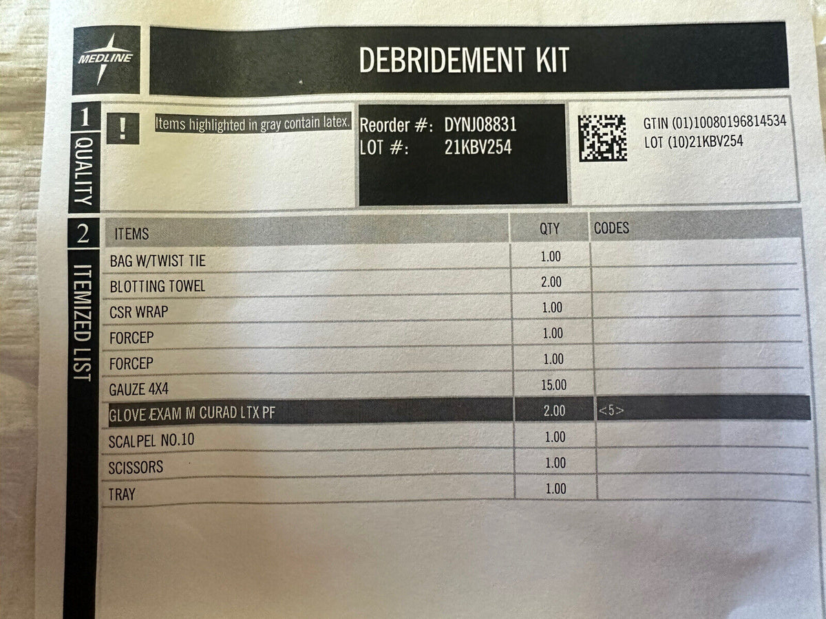 MEDLINE Debridement Kit Tray with Scalpel #10 DYNJ08831