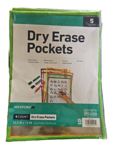 Dry Erase Pockets / Folders 5 Pack