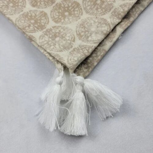 50" Cotton Medallion Print Table Throw White - Threshold