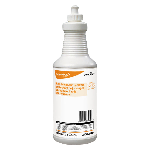 Diversey Red Juice Stain Remover, 32 oz Bottle, Case of 6 (95002540)