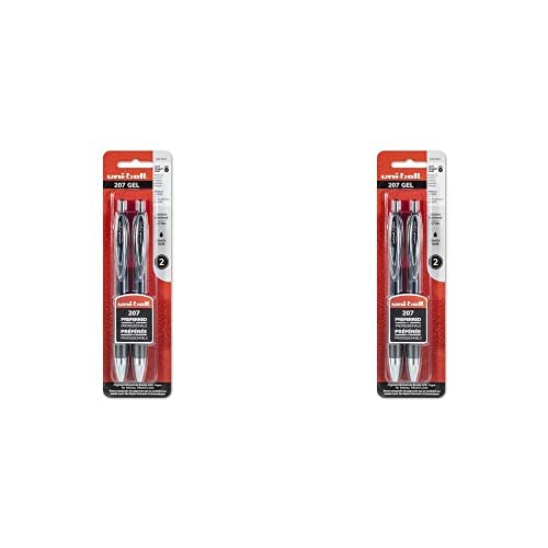 uni-ball 207 Retractable Gel Pens Medium Point, 0.7mm, Black, 2 Count