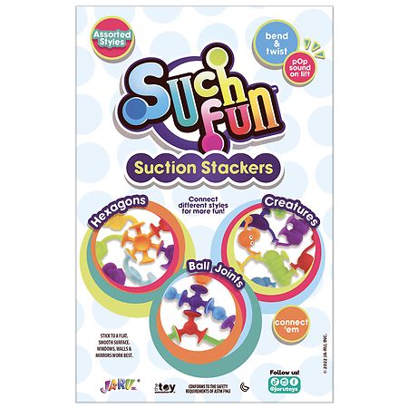 Ja-Ru Such Fun Suction Stackers 9-Piece Suction Cup Building Toy