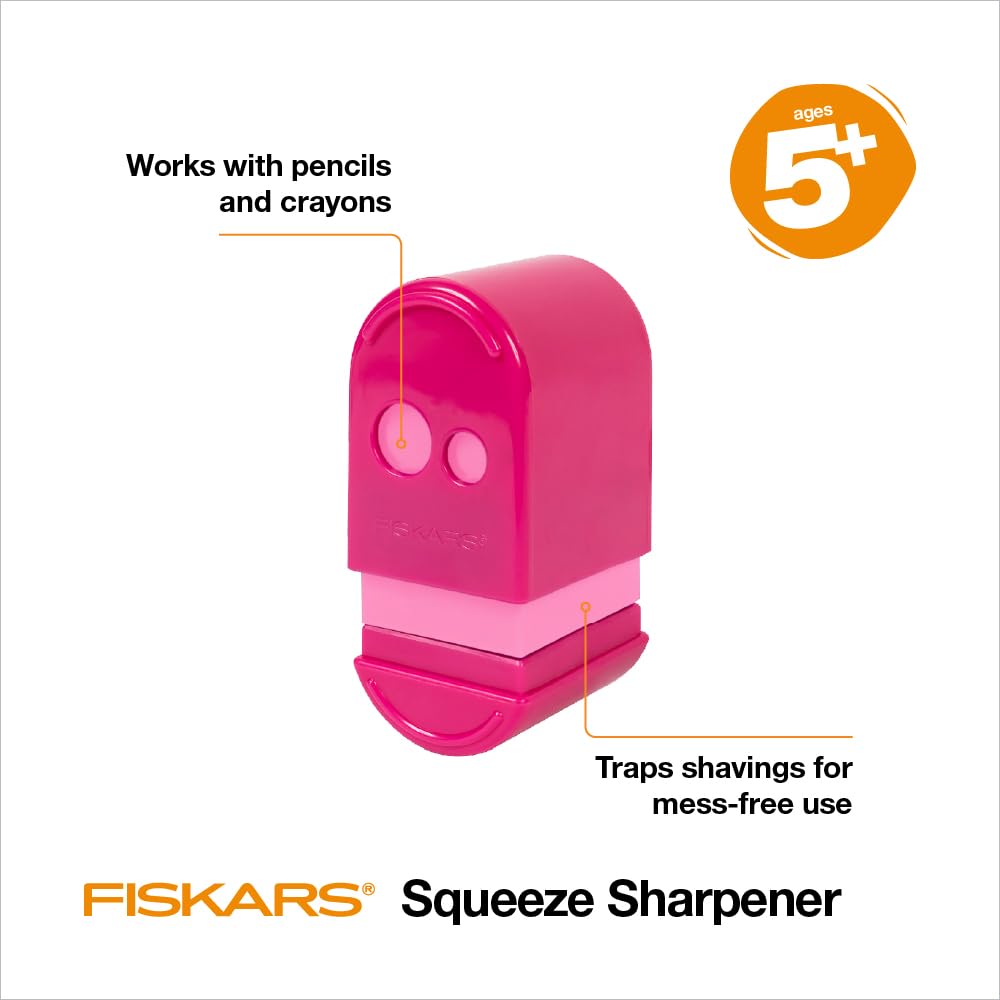Fiskars Squeeze Sharpener, Assorted Colors - Case of 8