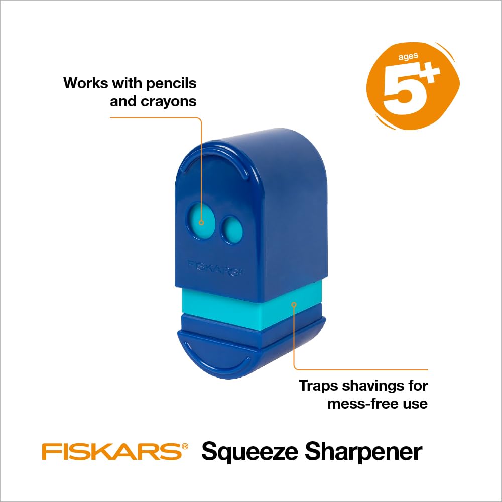 Fiskars Squeeze Sharpener, Assorted Colors - Case of 8