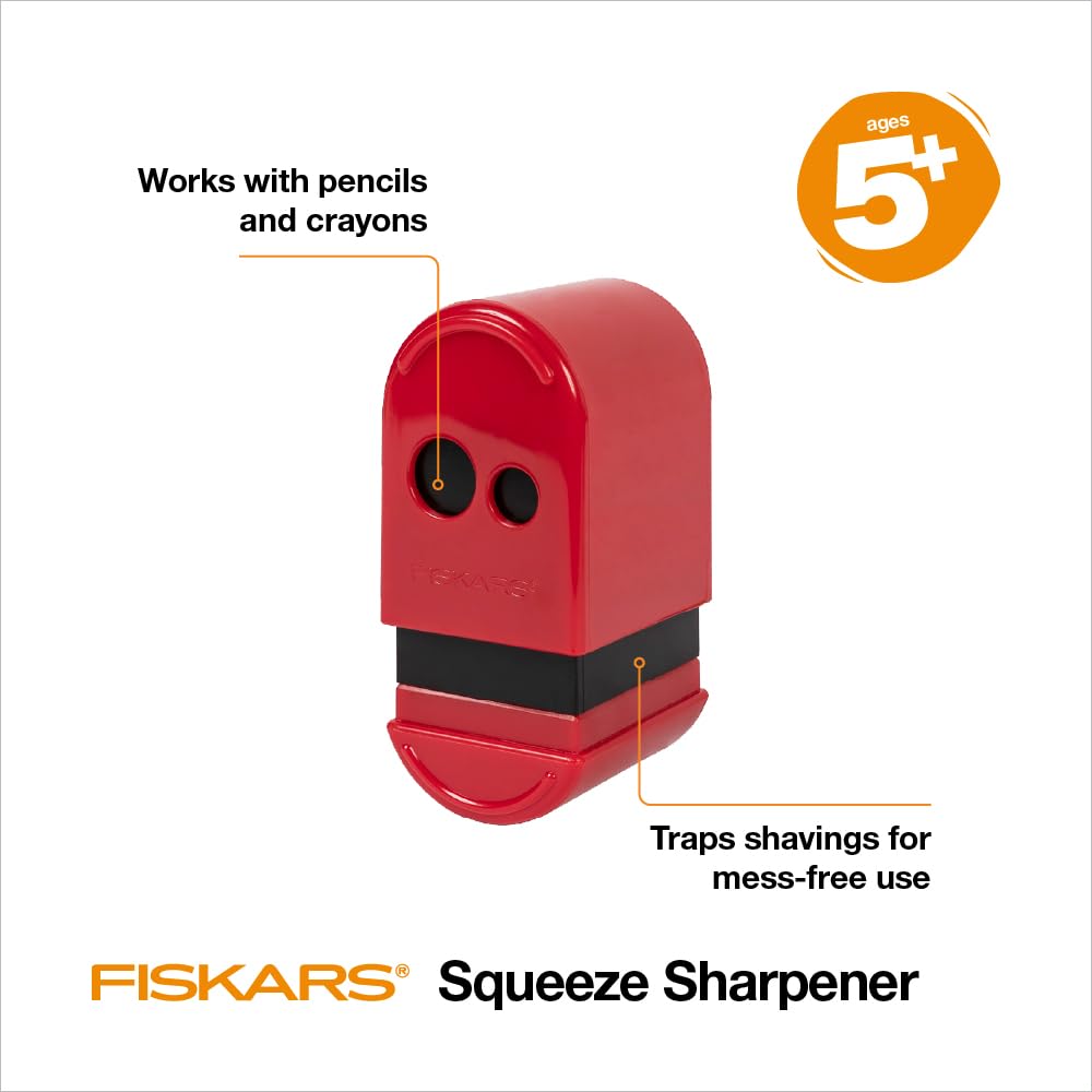 Fiskars Squeeze Sharpener, Assorted Colors - Case of 8