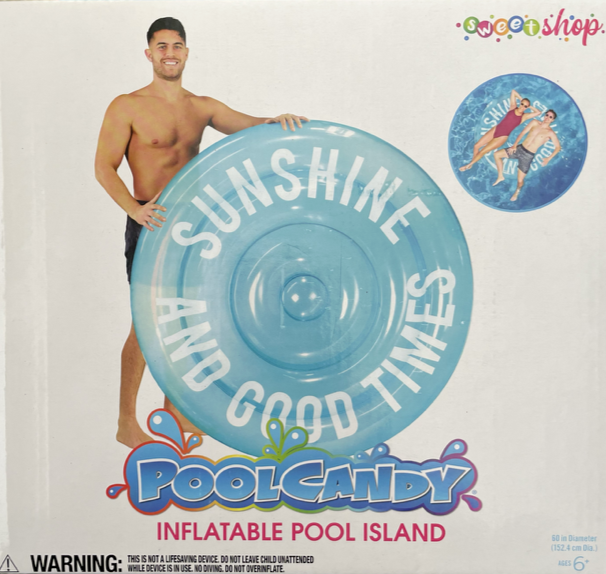 Sunshine and Good Times Pool Candy Inflatable Pool Island Circular Float 60”