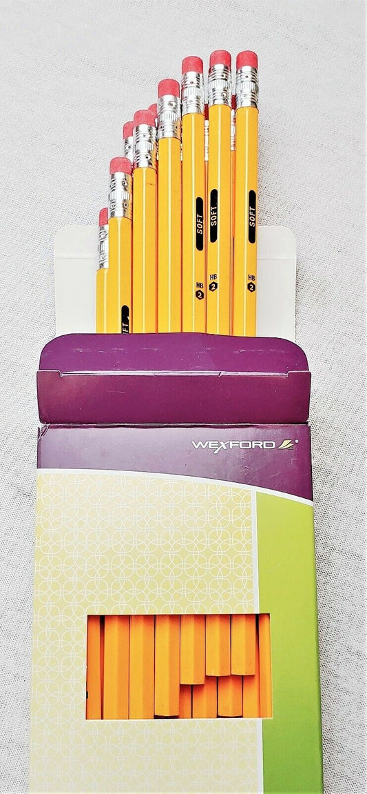 Wexford Pencils No. 2 Real Wood w / Erasers -20 Pack