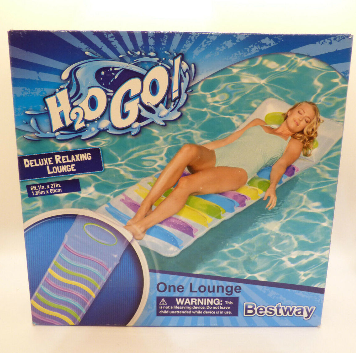 H2O Go Deluxe Inflatable Relaxing Lounge Pool Float