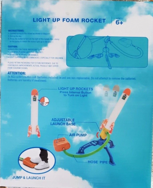 Bring On The Sun Light Up Foam Rocket with Launcher, STEM toy