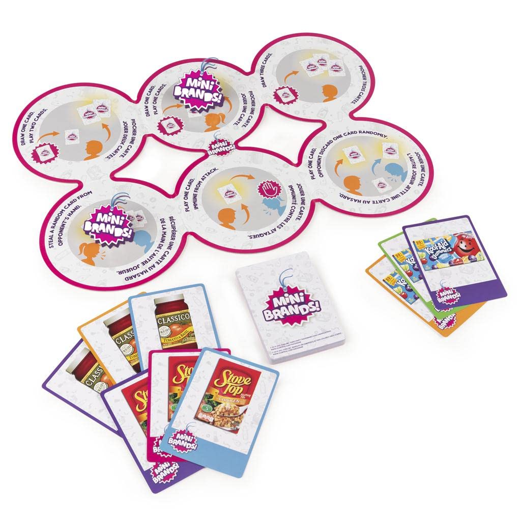 Surprise Mini Brands Supermarket Race Board Game w / 2 Collectible Movers
