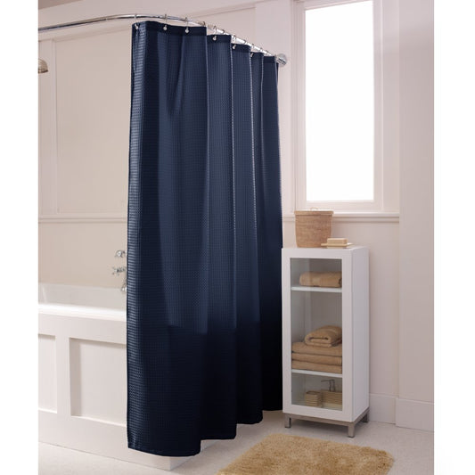 MAYTEX Waffle Fabric Shower Curtain - Navy Blue