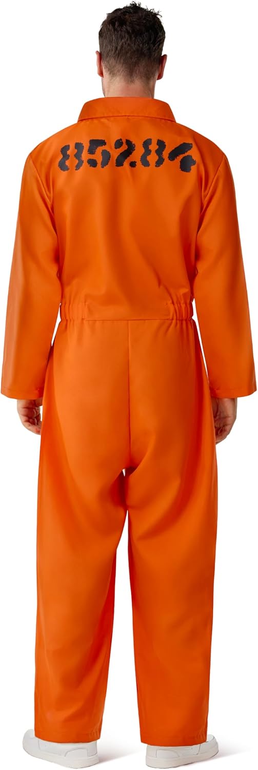 Spooktacular Creations Orange Prisoner Jumpsuit Costume, Adult Unisex, XL