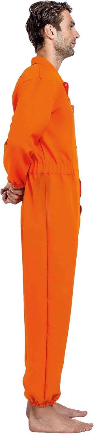 Spooktacular Creations Adult Orange Prisoner Jumpsuit Costume, Medium