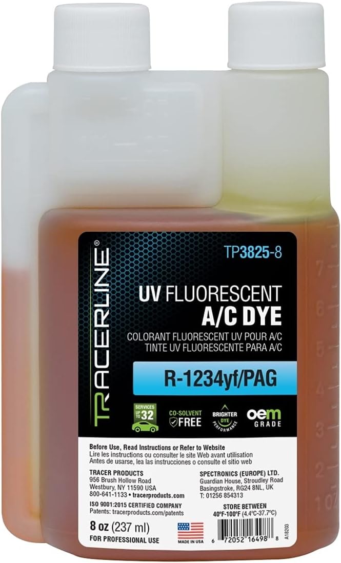 Tracerline OEM-Grade R-1234yf PAG A/C Dye 8 Oz TP3825-8