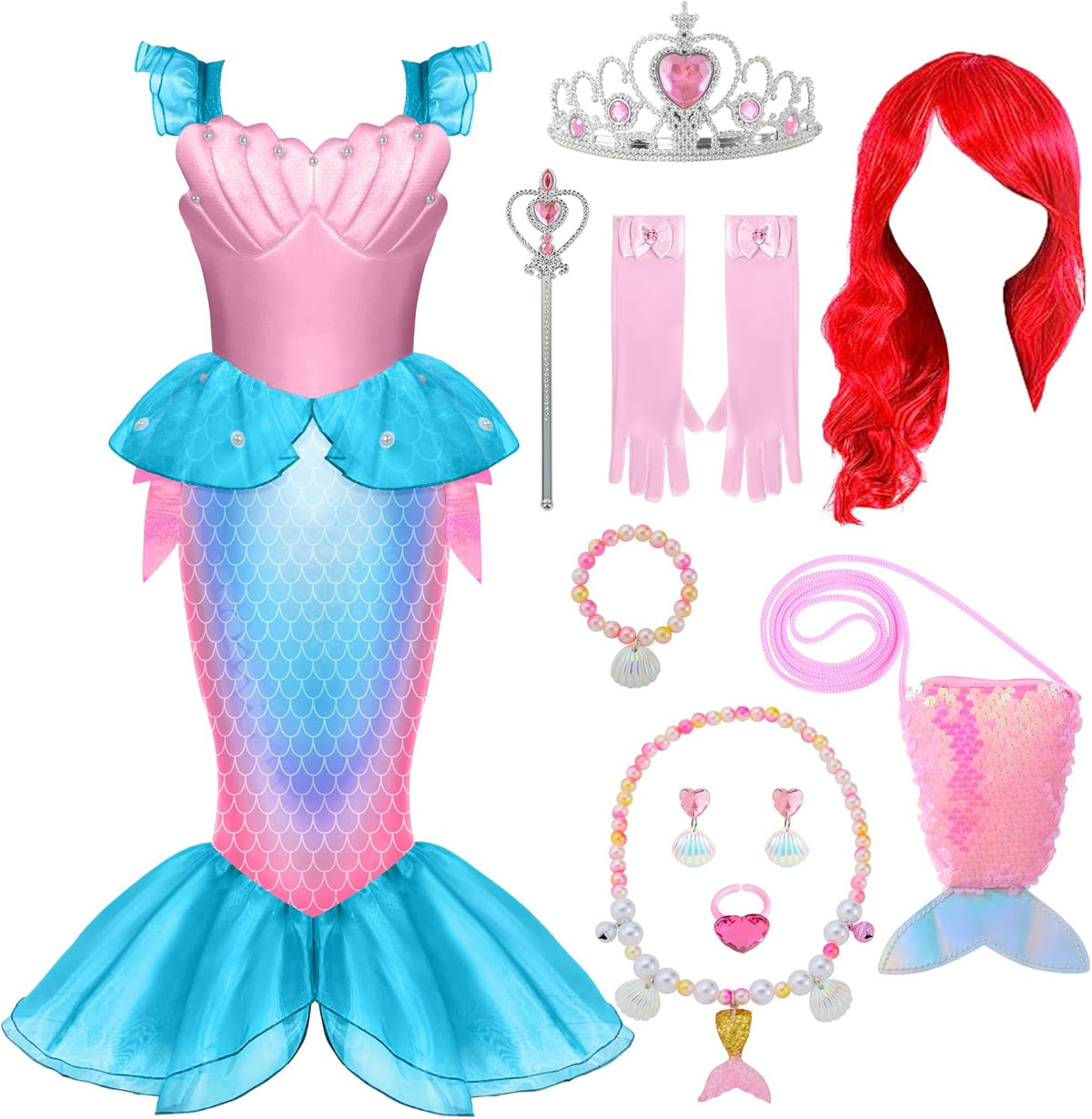 Spooktacular Creations Girls Little Mermaid Costume with Tail, 3T (3-4 Yrs)