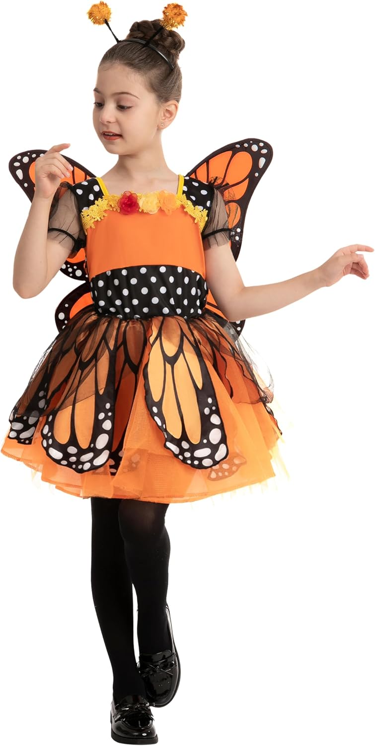 Spooktacular Creations Girls Butterfly Costume with Wings & Headband, Large