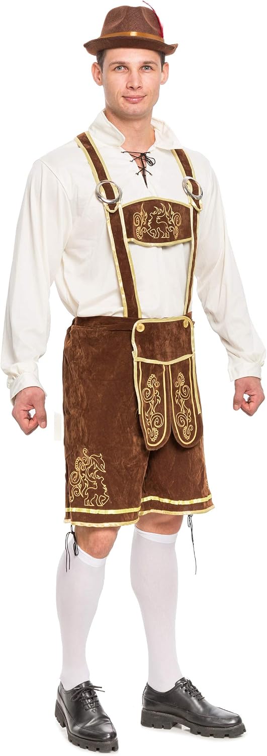 Spooktacular Creations Men's Lederhosen Oktoberfest Costume, Large