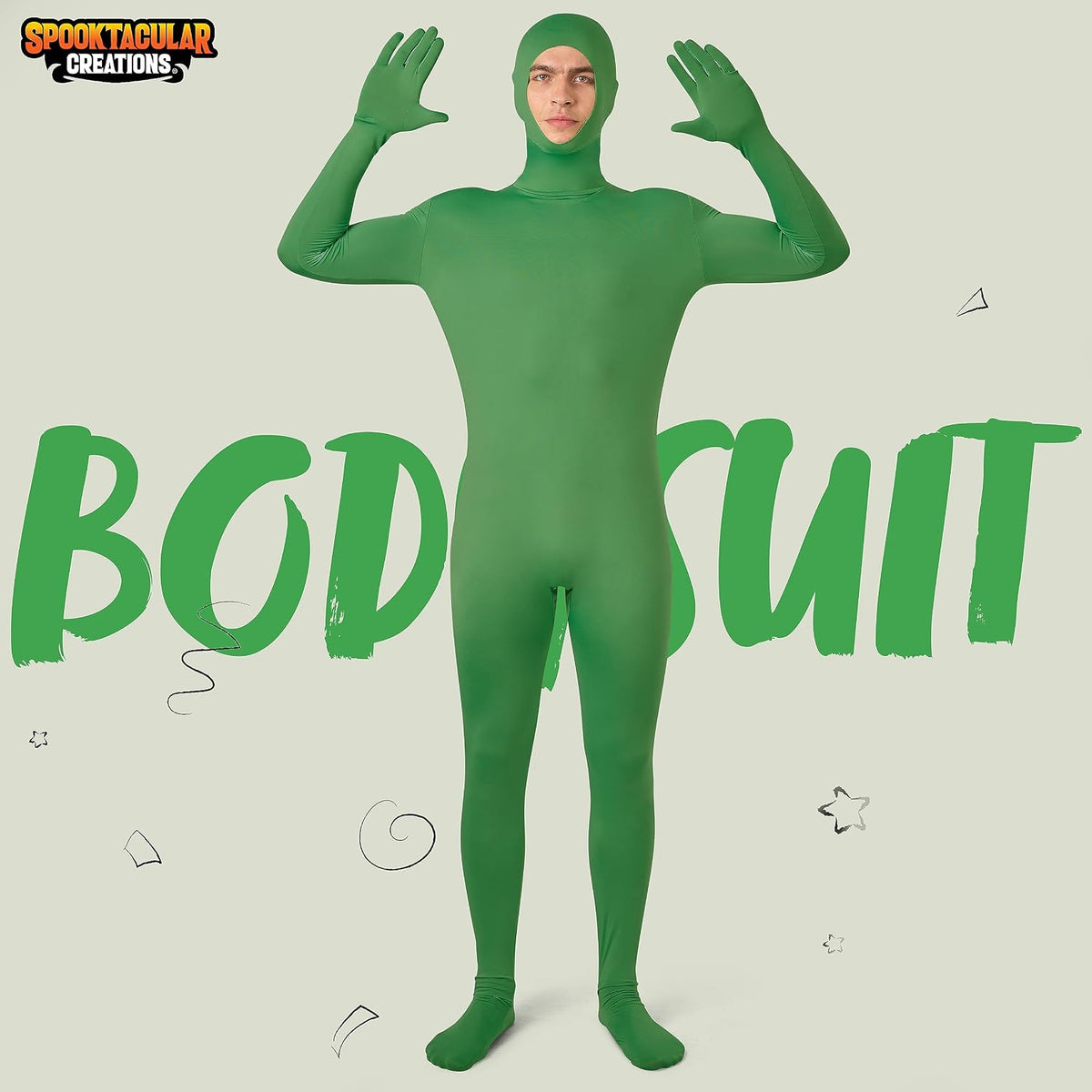 Spooktacular Creations Men's Open Face Zentai Bodysuit Costume, Medium/Standard