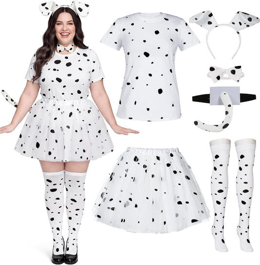 Spooktacular Creations Women's 6-Piece Dalmatian Dog Costume Set, Small