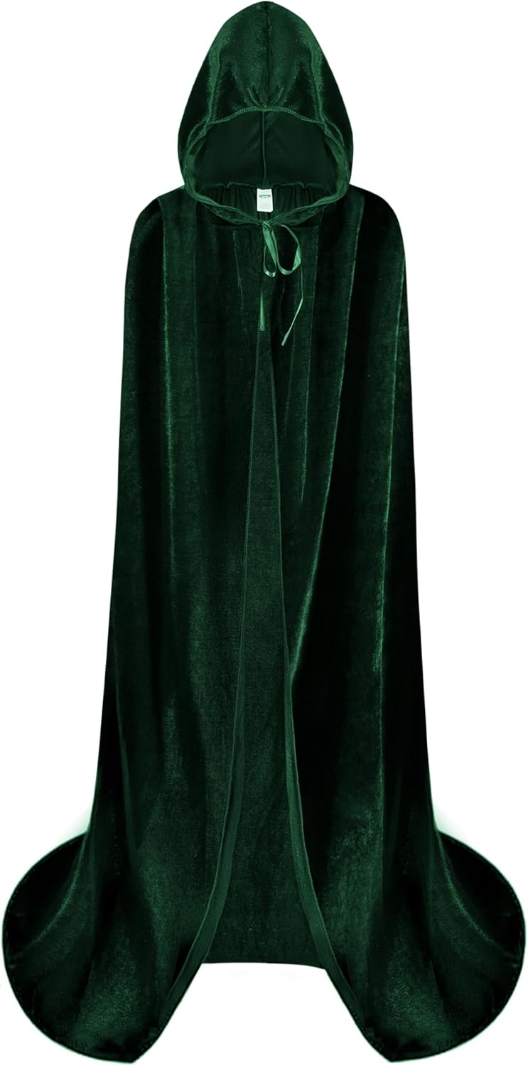 Spooktacular Creations Women's Hooded Velvet Cape, Green