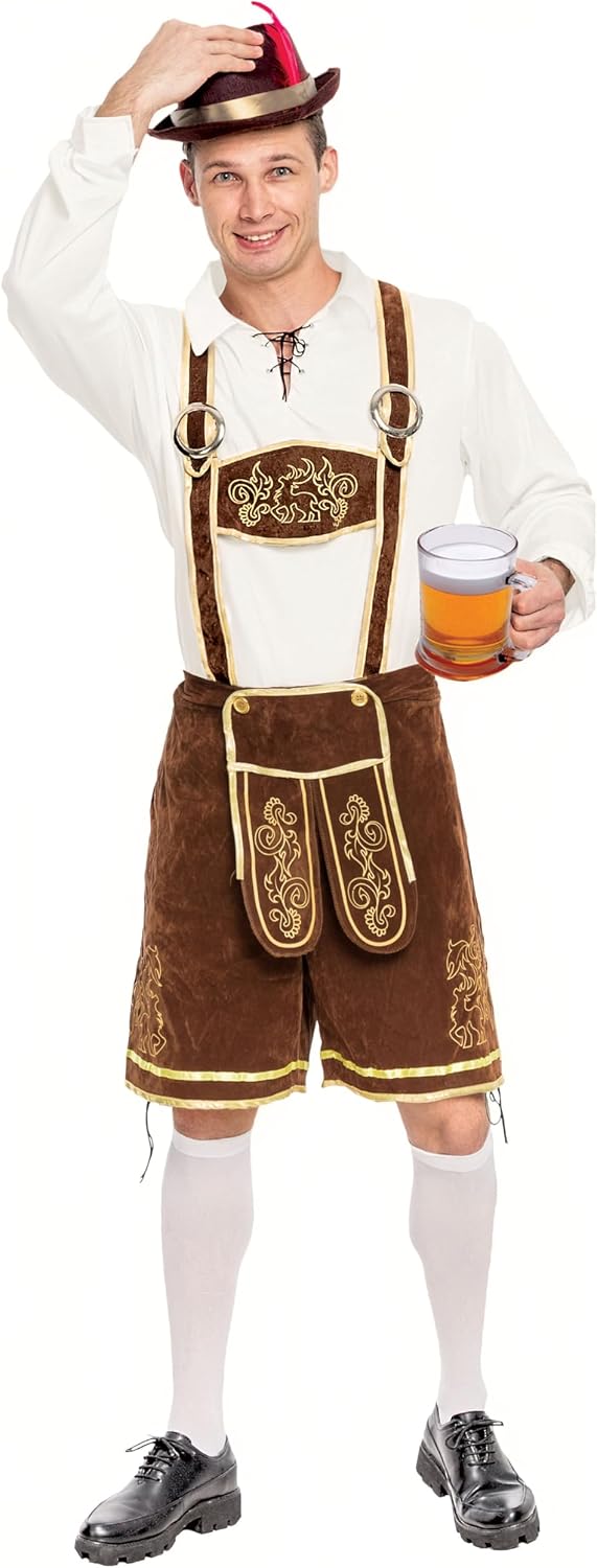 Spooktacular Creations Men's Lederhosen Oktoberfest Costume, Large