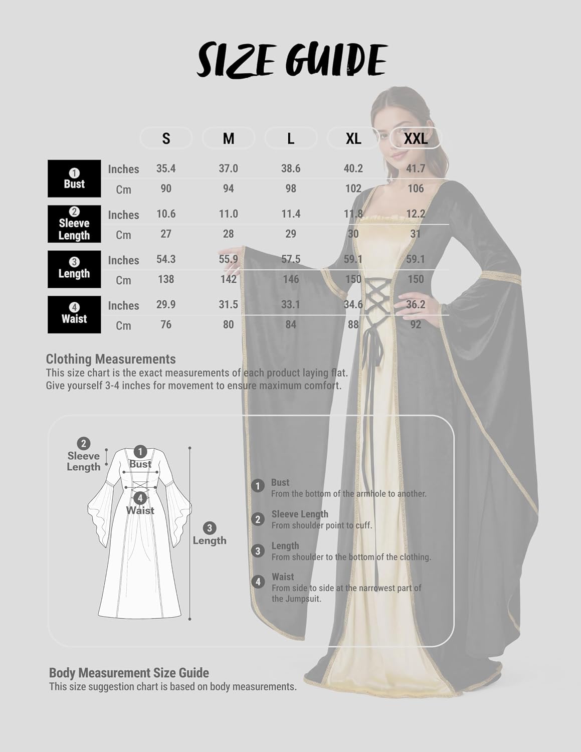 Spooktacular Creations Women's Velvet Renaissance Medieval Dress Costume, XL